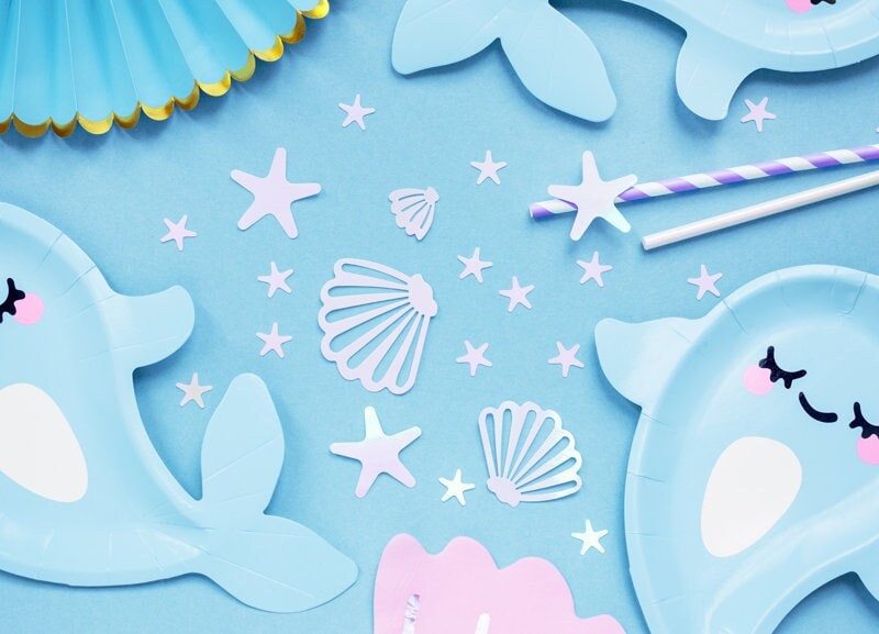 Iridescent Under The Sea Confetti 23g, Mermaid party decorations, Sea life party confetti, shell confetti, seashell decorations, seaside