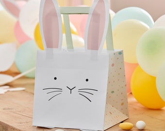 Bunny Rabbit Party Bags - Pack of 5, Bunny party supplies, Easter Treat bags