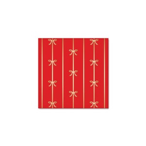 Cherry Red Signature Bow Small Napkins x 20, Bow Party Tableware, Red Bow Decorations, Bonjour Fete party supplies Christmas tableware bows
