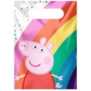 Peppa Pig Paper Party Bags x 8, Peppa Pig Party Supplies