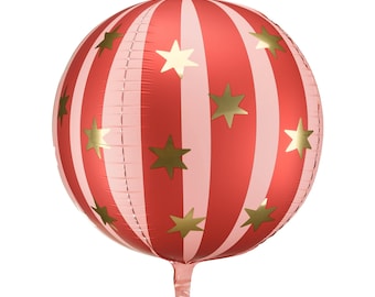 Red Starry Ball Foil Balloon –  75 cm, circus birthday party balloons, circus theme party decorations, carnival party balloons
