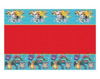 Nappe de fête Pokemon, décorations de fête à thème Pokemon, décorations de fête à thème Pokemon et vaisselle, nappe de fête d'anniversaire Pokemon