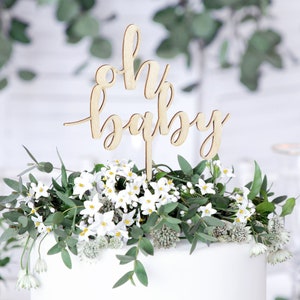 Baby Shower Cake Topper, Oh Baby Cake Topper, Gender Reveal Cake Topper Babe Shower Boy or Girl Cake Topper