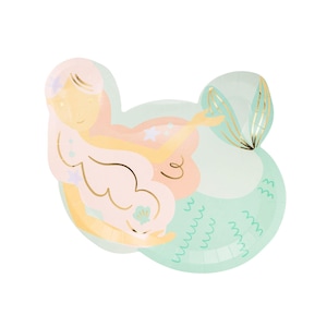 Mermaid Party Mermaid Shaped Paper Plates x 8, Mermaid Party Supplies, Mermaid Party Plates, Mermaid party tableware decorations