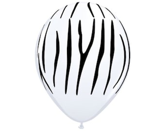 Zebra Stripe Party Balloon Bundle, Safari Party Balloons, Zoo Party, Wild One, Zebra Balloons, 1st Birthday Balloon