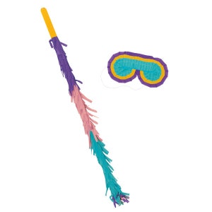 Piñata Stick and Blindfold - 20in, Tiki Party pinata stick, Hawaii party accessories, Luau party Lei, Kids birthday party accesories