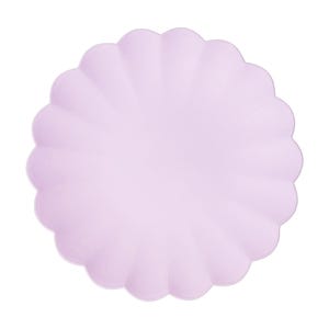 Light Violet Frill Plastic Party Plates x 4, lilac purple party plates, reusable party supplies, reusable party tableware, plastic plates