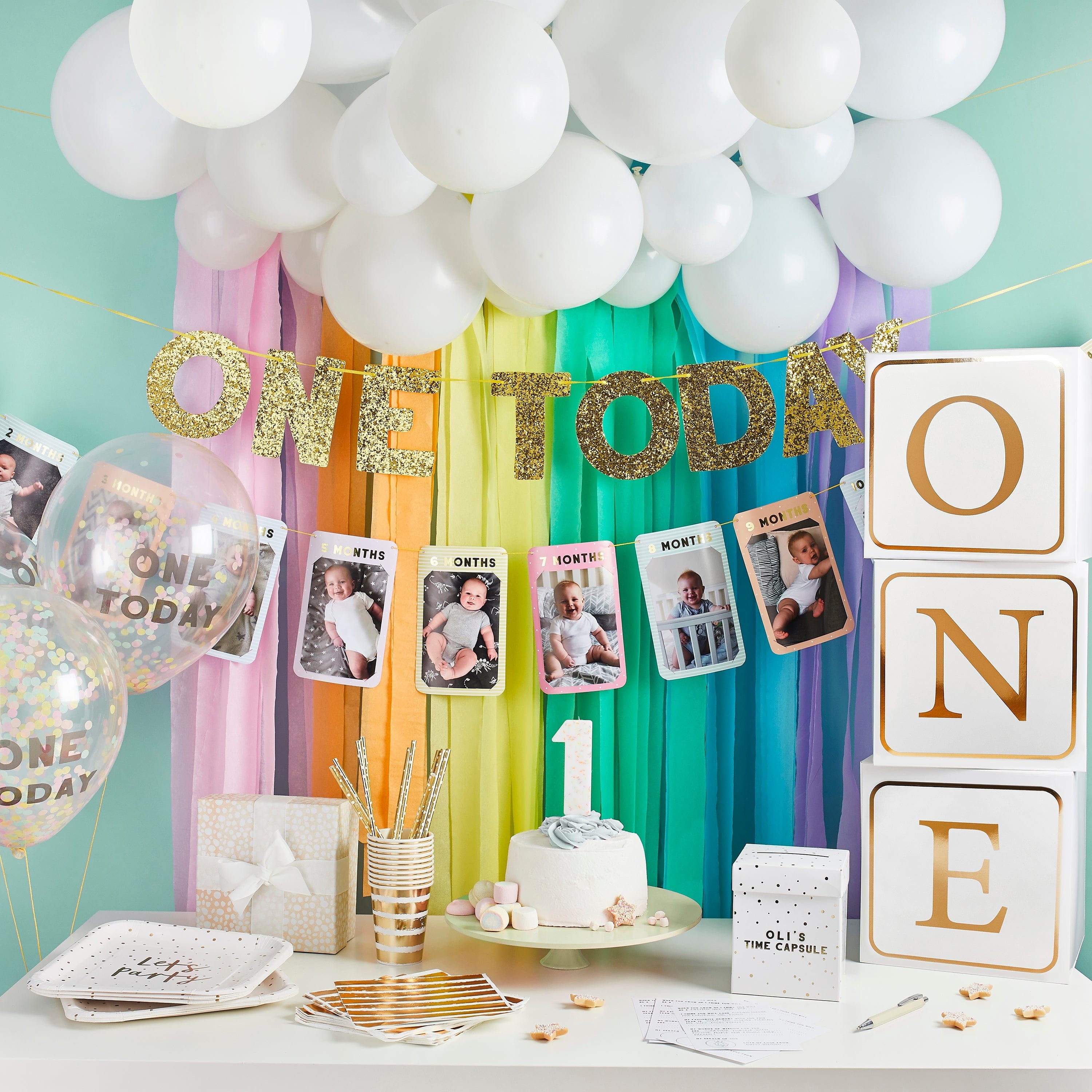 Baby 1st Birthday Photo Banner – 1-12 Month Milestone Bunting Garland, Kraft Paper Banner For Party Decor - View #13