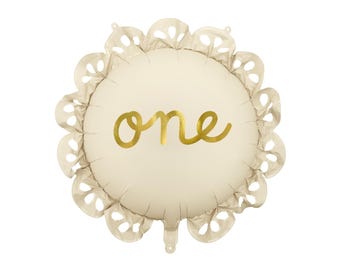 Cream 1st birthday One Foil Balloon, 1st birthday decorations, 1st birthday party balloons