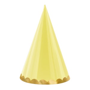 Party Hats 6 x Pastel and Gold Party Hats