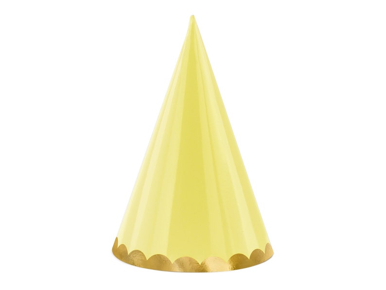 Party Hats 6 x Pastel and Gold Party Hats