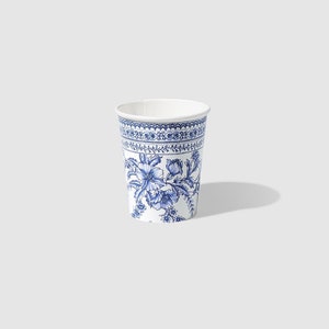 Coterie Party French Toile Party Cups x 10, blaues und weißes Geschirr, Hochzeitstischdekoration, Tischlandschaft, Papierbecher, Einwegbecher