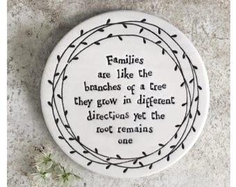 Porta-copos de porcelana "Famílias" da East of India, presente para o Dia das Mães, presente para o primeiro Dia das Mães, presente de aniversário para a mãe, lembrança para a mãe