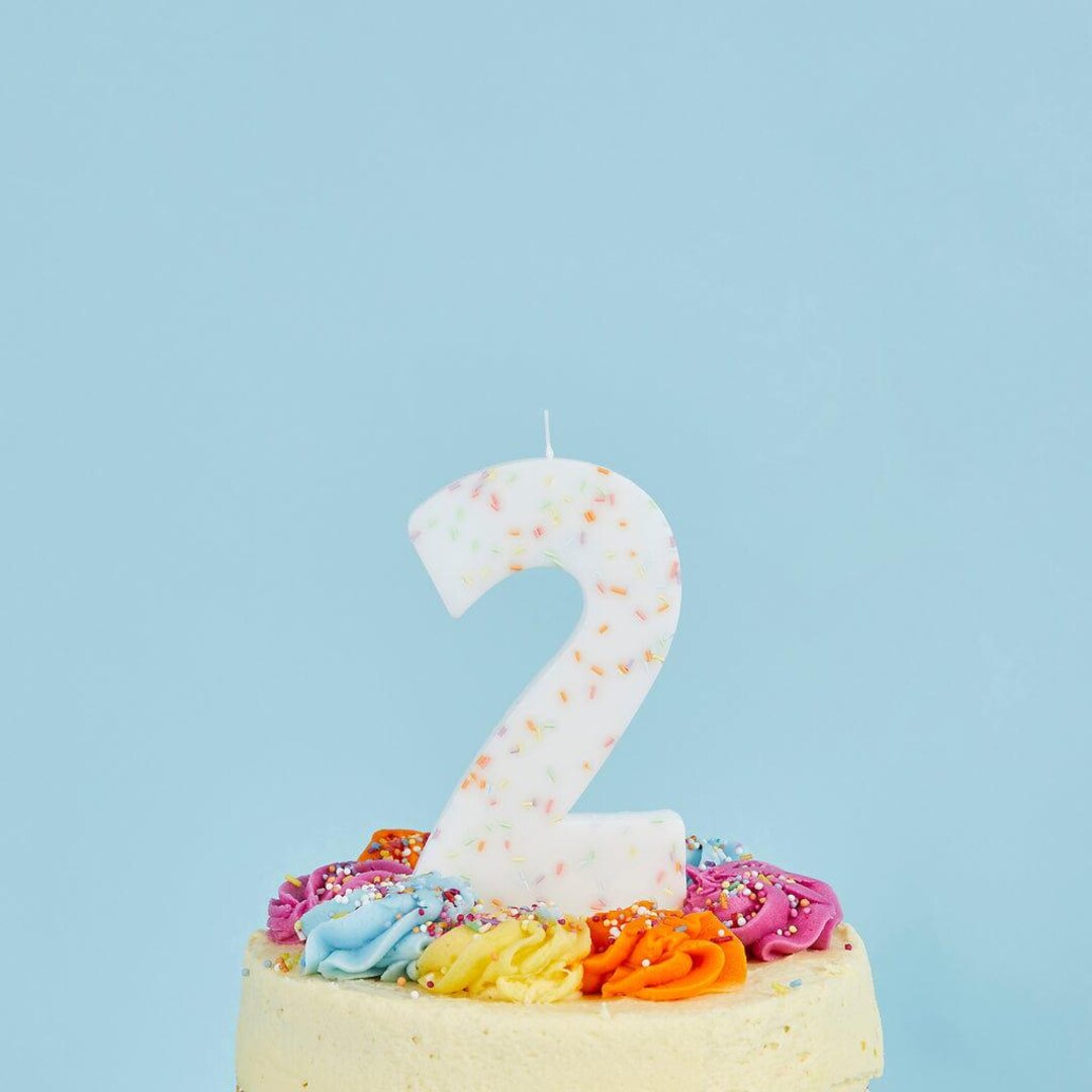 Giant Sprinkle Candle Number 2, 2nd Birthday Cake Candle - Etsy