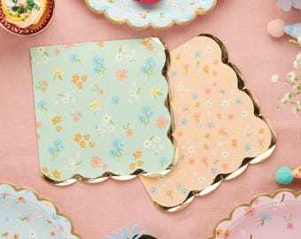 Floral Tea Party Paper Napkins x 16, tea party tableware, floral birthday party supplies, garden party, floral birthday party supplies