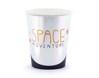 宇宙パーティーカップ6個セット、宇宙パーティー用食器カップセット、宇宙テーマの誕生日パーティー