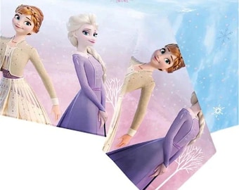 Mantel de plástico para fiesta de Frozen de Disney, mantel para fiesta de Frozen, suministros para fiesta de Frozen, mantel para fiesta de Frozen