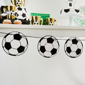 Fußball Partygirlande - 2,5 m, Wimpelkette Fußball, Wimpelkette, Handgemachte Girlande, Handgemachte Girlande