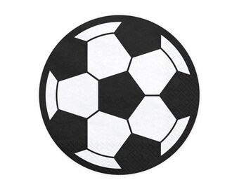 Servilletas para fiesta de fútbol (20 unidades), servilletas para fiesta de cumpleaños de fútbol, servilletas con temática de fútbol, servilletas con forma de balón de fútbol, vajilla para fiesta de fútbol
