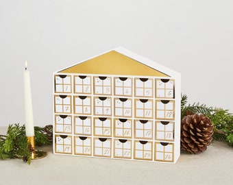 Fill Your Own Festive Advent Calendar, DIY Advent countdown boxes, Advent house, reusable advent calendar for kids