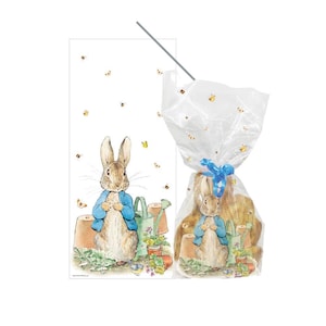 Sacchetti per dolcetti in cellophane Peter Rabbit con lacci, sacchetti per feste Beatrix Potter Peter Rabbit