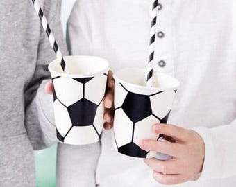 Football Party Cups x 6, football birthday party supplies