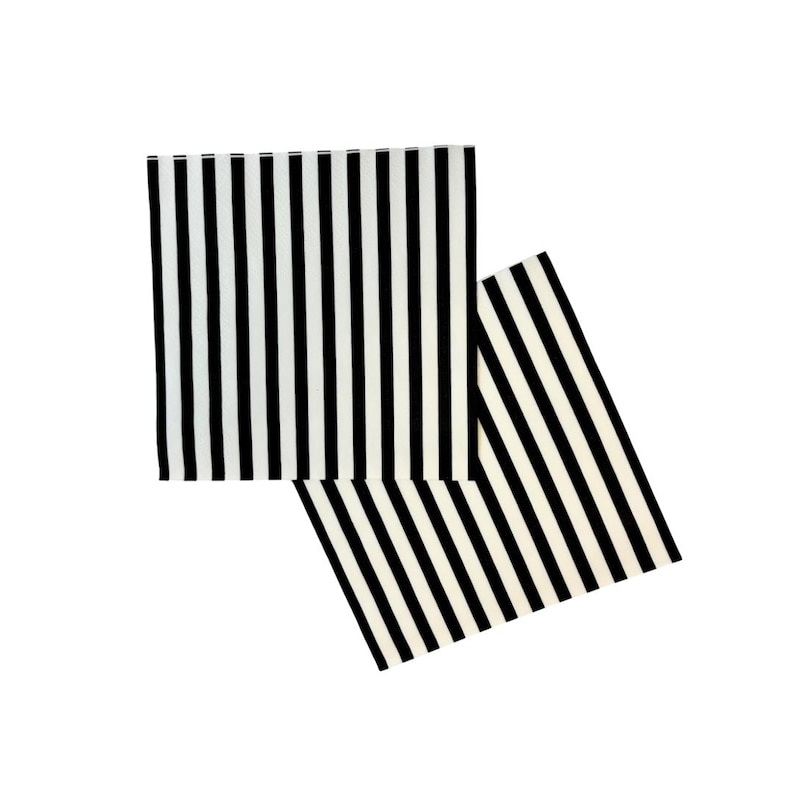 Black & White Striped Party Napkins