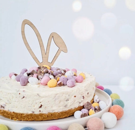 Topper de gâteau doreilles de lapin en bois, décorations de gâteau de  Pâques, topper de gâteau de fête de lapin, gâteau doreilles de lapin, gâteau  à thème de lapin -  France