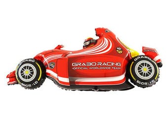 Red Racing Car Foil Balloon, Racing party supplies