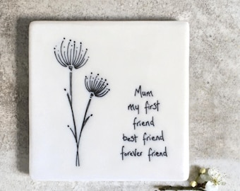 Porta-copos de porcelana East of India - Mãe, Presente para o Dia das Mães, Presente para o primeiro Dia das Mães, Presente de aniversário para a mãe, Lembrança para a mãe
