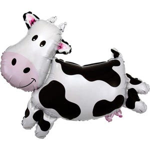 Cow Jumbo Foil Balloon (30 inch), cow balloon, farm party balloons, farm theme birthday party supplies