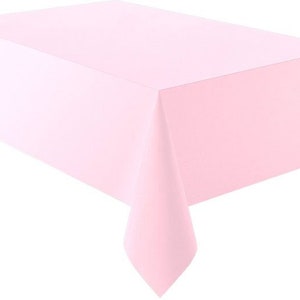 Tovaglia di plastica per feste rosa pastello Marshmallow, articoli per feste rosa, stoviglie rosa per compleanni