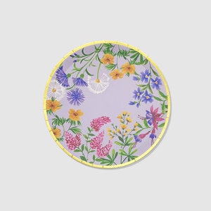 Piatti grandi per feste con fiori di campo x 10, set di piatti per feste, stoviglie floreali per matrimoni, fidanzamento, piatti per feste in giardino, stoviglie per feste all'aperto