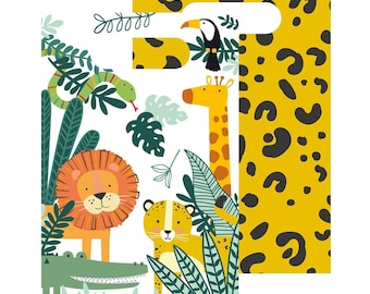 Safari Party Bags x 8, Safari party favour bags, Jungle birthday party, Safari theme party, paper gift bags, Goody bags