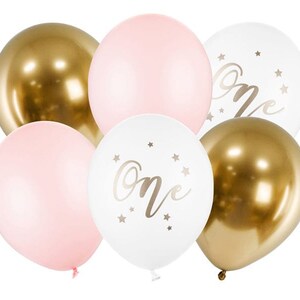 One Birthday Balloons, One today balloons, Birthday Decorations 1st Birthday Girls Party One, 12inch Pastel Pink ONE Assorted Latex Balloons