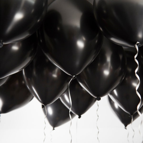 Black Balloons Latex Balloons - 11 Inch Black Latex Party Balloons for Birthday Engagement Wedding Baby Shower Festival Party Decorations