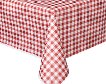 Red Gingham Party Tablecover, Teddy Bear Picnic theme party table cover, Farm Party Supplies, picnic party supplies