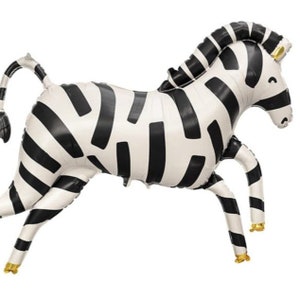 Jumbo Zebra Foil Balloon, Zebra Birthday Balloon, Safari Birthday Party Decorations, Animal Balloons, Zoo Party Decorations, Zebra Party
