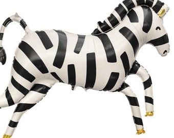 Jumbo Zebra Foil Balloon, Zebra Birthday Balloon, Safari Birthday Party Decorations, Animal Balloons, Zoo Party Decorations, Zebra Party
