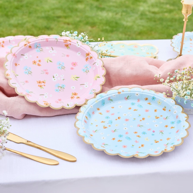 Floral Tea Party Paper Plates x 8 Party Supplies Floral Tea Party Paper Plates x 8