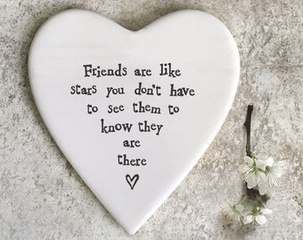 Friends are like stars porcelain coaster gift, Best friend birthday gift, Friendship gift, Friend birthday gift, gift for her Mothers Day