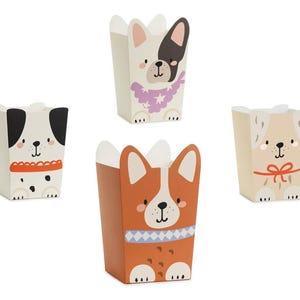 Puppy Party Popcorn Boxes x 6 - Puppy and Dog Party party box Puppy Party Popcorn Boxes x 6
