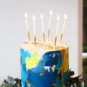 White and Gold Ombre Luxe Candles - 16 Pack, Gold Birthday Cake Candles, Gold Party, Birthday Party, Party cake Decorations