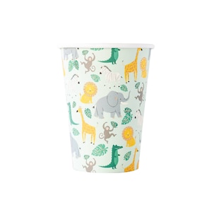 Safari Party Cups x 8, My Mind&#39;s Eye Safari Party Tableware set of cups, safari party supplies, wild one party supplies
