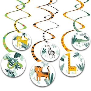 Safari Party - Get Wild Swirl Party Decorations, Jungle party bunting, Safari birthday decorations, Safari birthday banner