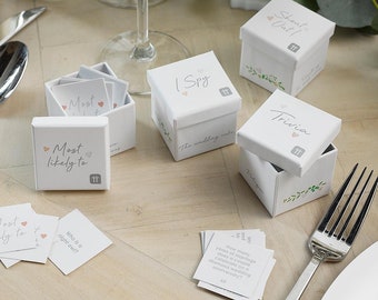 Wedding Table Games, Party Ice Breaker Games, Wedding Games And Questions, Wedding Table Decor, Wedding Favours, Wedding Table Setting