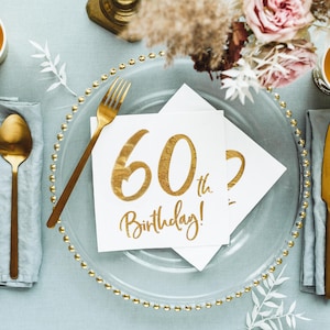 60th Birthday Party Napkins, 60th Napkins, 60th Party Tableware, 60th Birthday Party Supplies, 60th Cocktail Napkins, 60th Serviettes