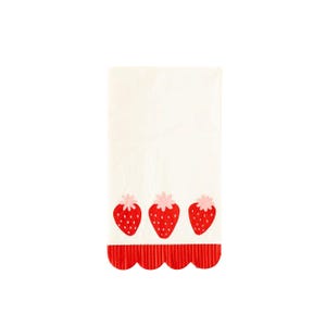 Strawberry Fringe Scallop Party Napkins x 24