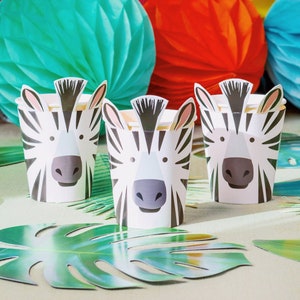 Safari Party Zebra Party Cups x 8, Talking Tables Safari Party Decorations, Safari Party Tableware, safari baby shower decorations