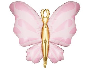 Pink Butterfly Foil Balloon, Butterfly birthday party balloons, pink butterfly balloon, butterfly party decorations